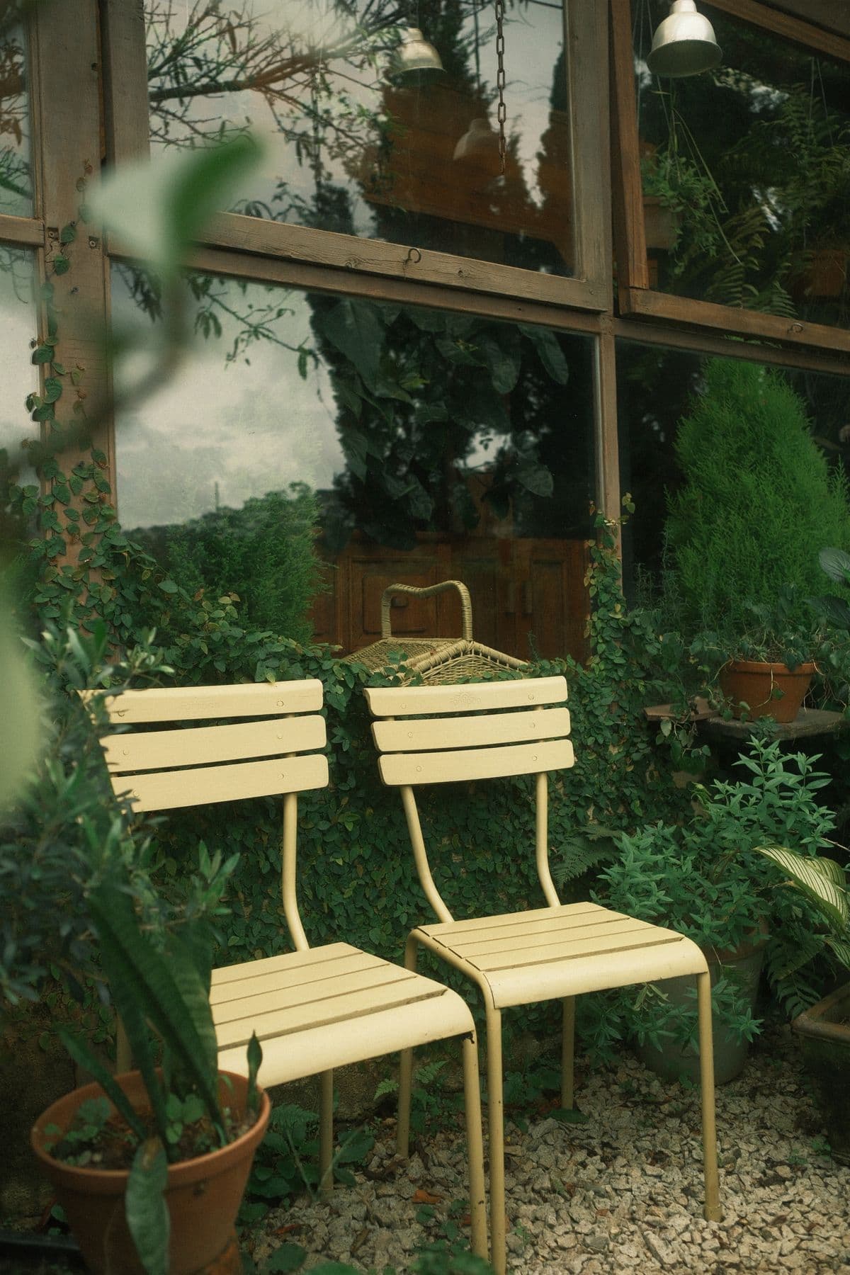 A garden patio with seating
